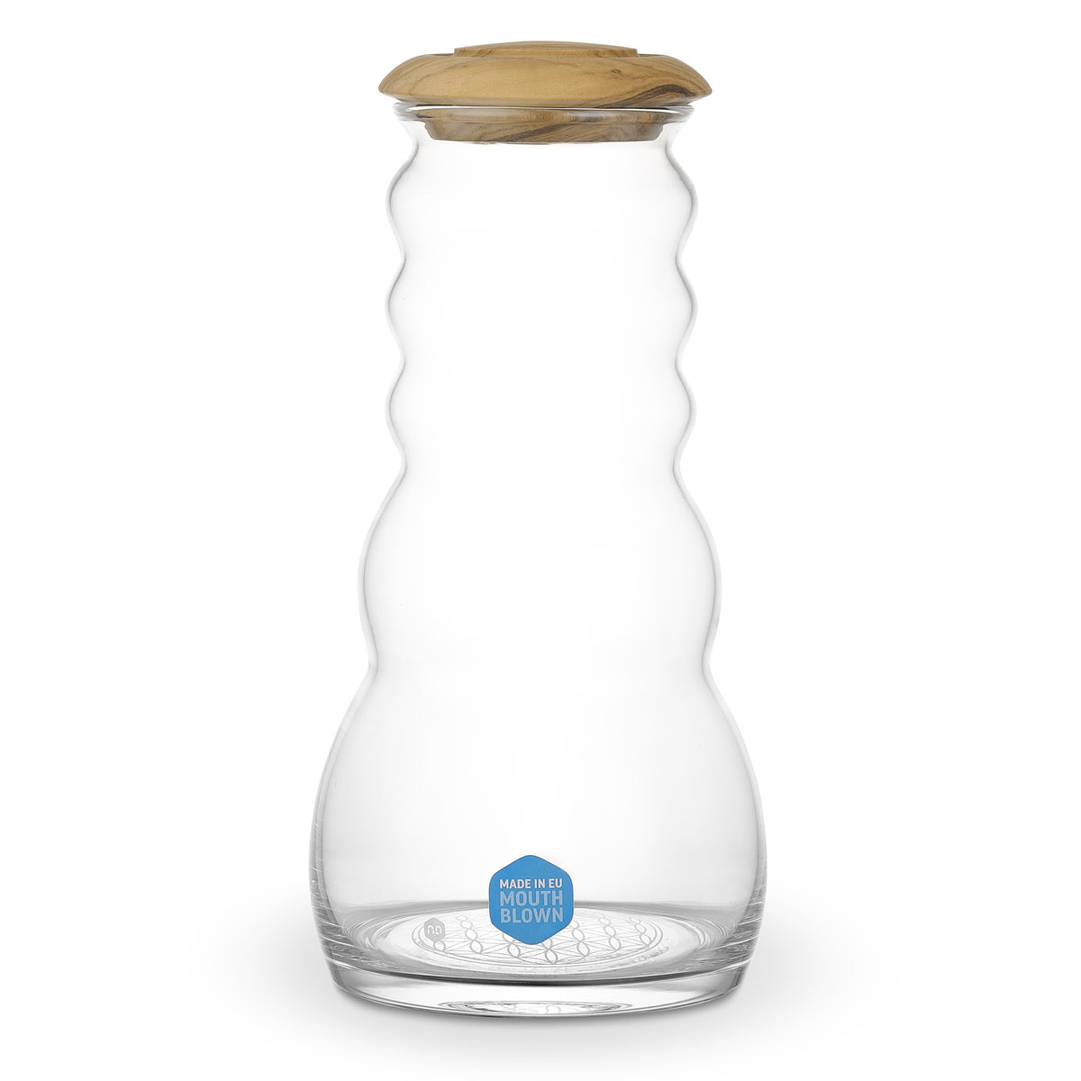 Cadus 1L white jug with olive wood lid